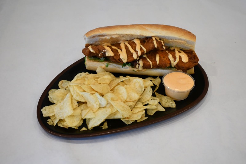 Fried Fish Fillet Sandwich at Hamido Seafood, Astoria